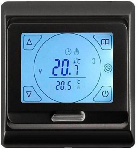 Терморегулятор сенсорный Menred E91.716 датчик воздуха 3,6кВт 16А черный фото Терморегулятор сенсорный Menred E91.716 датчик воздуха 3,6кВт 16А черный картинка